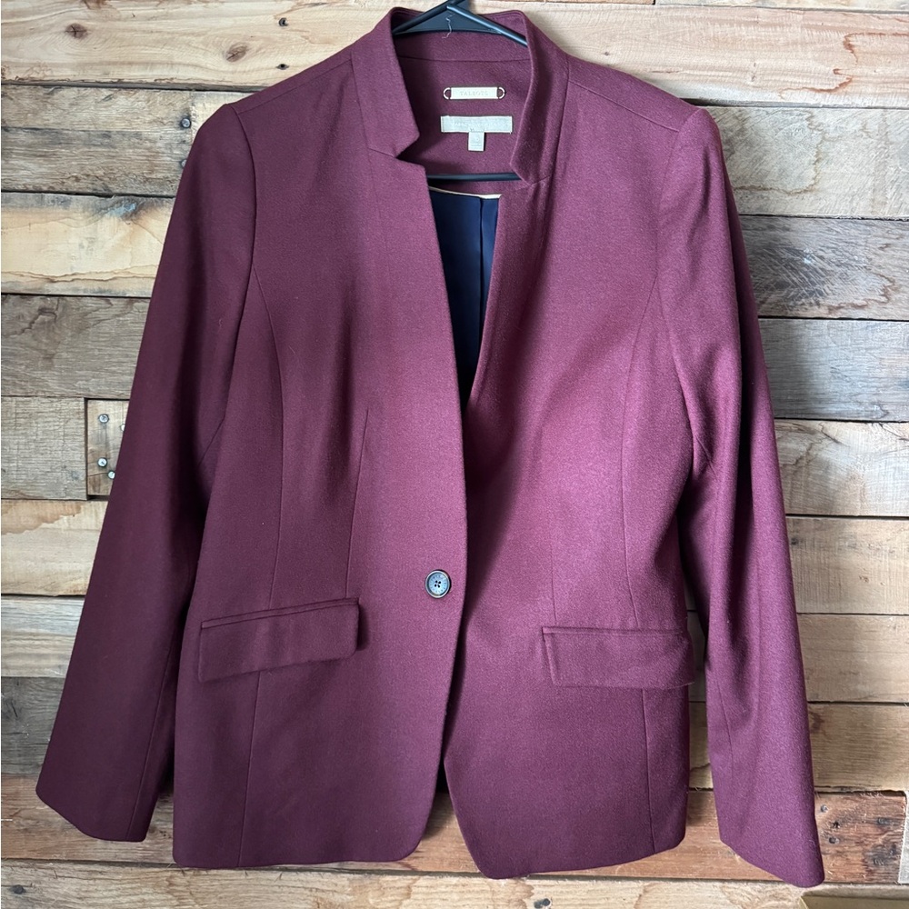 Talbots Women's Burgundy Blazer Size 10